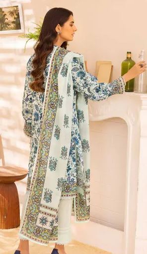 3PC Printed Lawn Unstitched Suit 